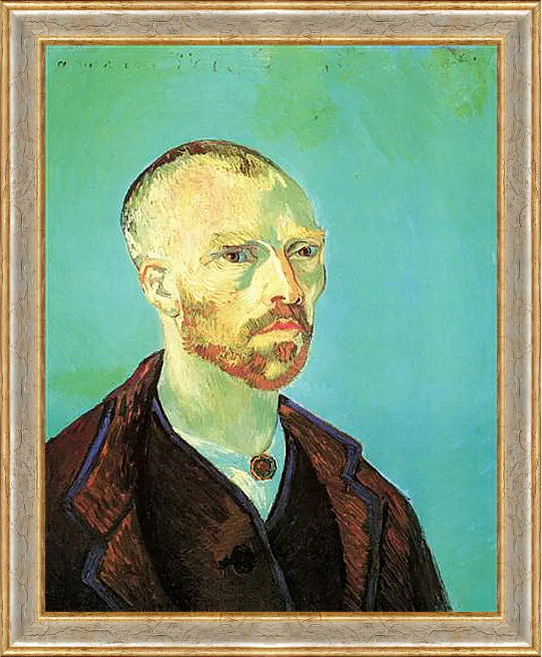 Картина в раме - Self-Portrait Dedicated to Paul Gauguin. Винсент Ван Гог