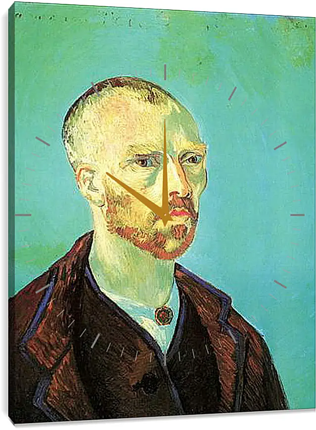 Часы картина - Self-Portrait Dedicated to Paul Gauguin. Винсент Ван Гог