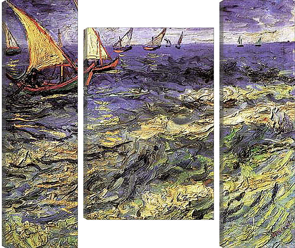Модульная картина - Seascape at Saintes-Maries 2. Винсент Ван Гог