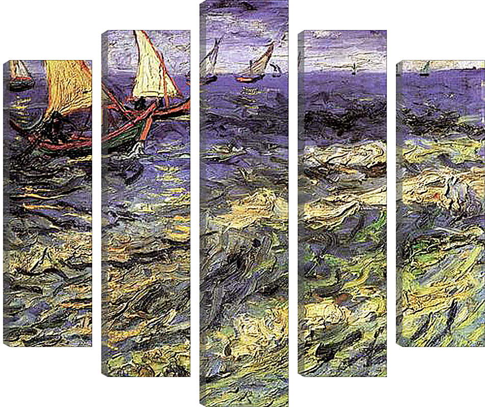 Модульная картина - Seascape at Saintes-Maries 2. Винсент Ван Гог