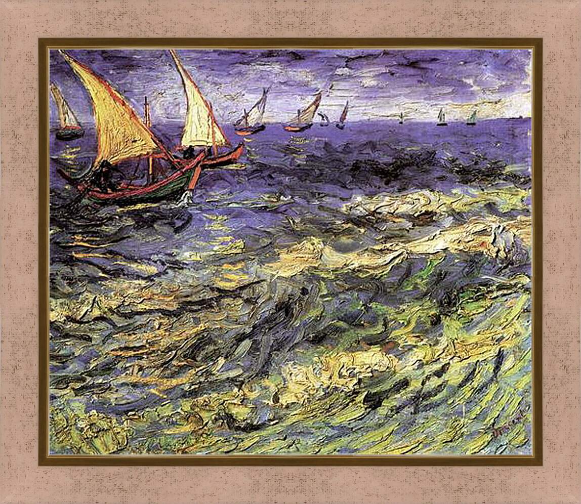 Картина в раме - Seascape at Saintes-Maries 2. Винсент Ван Гог