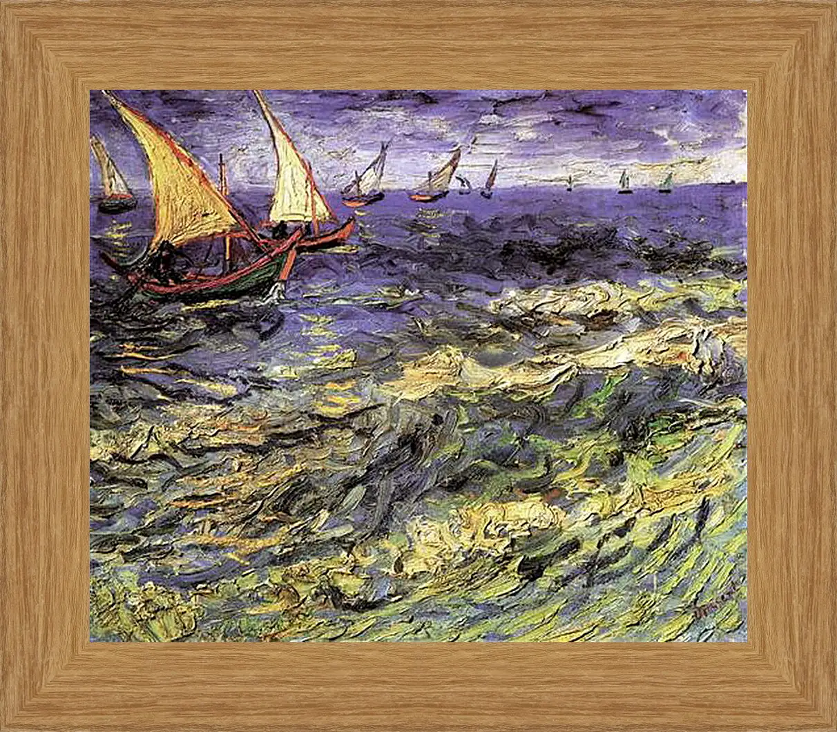 Картина в раме - Seascape at Saintes-Maries 2. Винсент Ван Гог