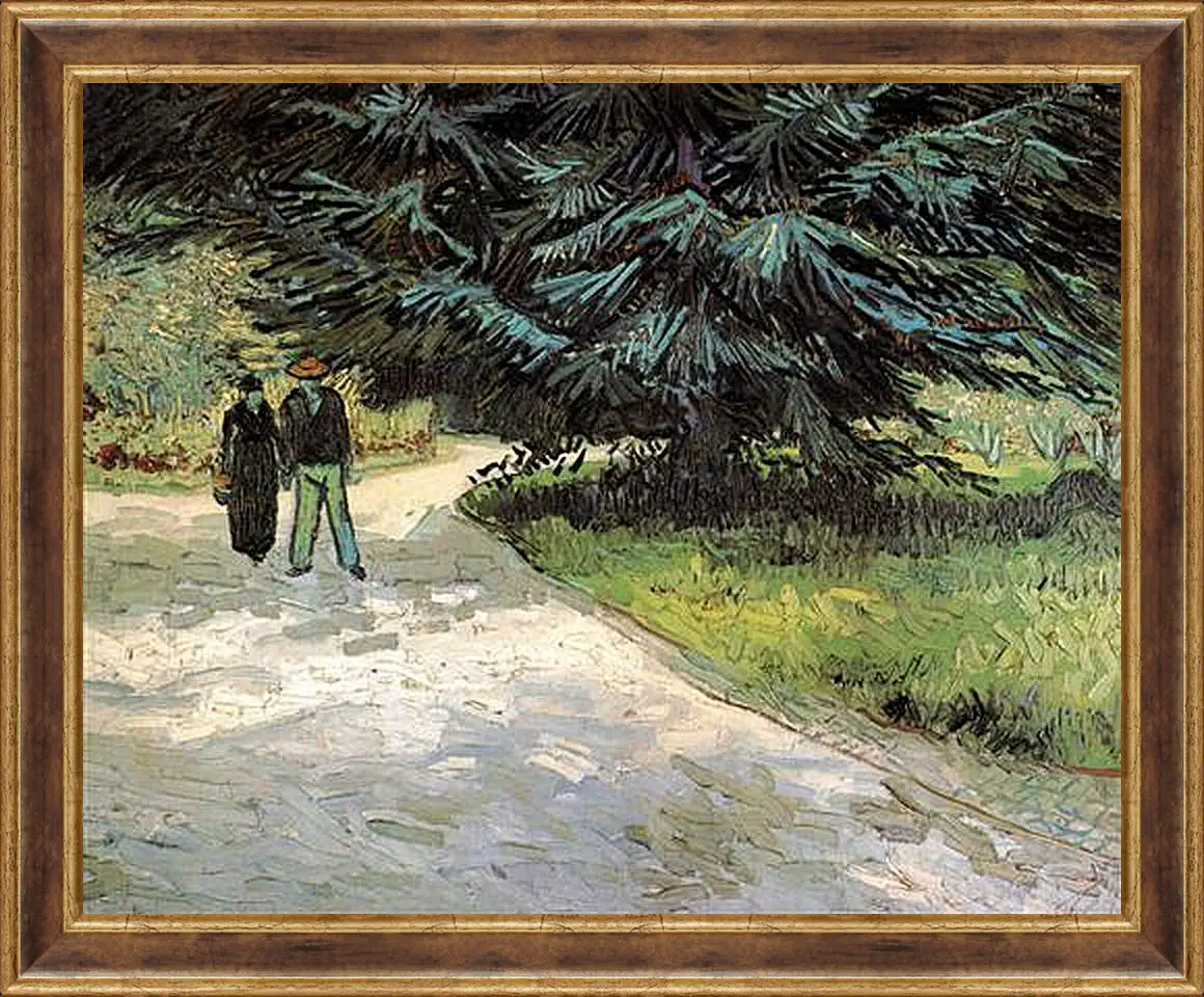 Картина в раме - Public Garden with Couple and Blue Fir Tree The Poet s Garden III. Винсент Ван Гог