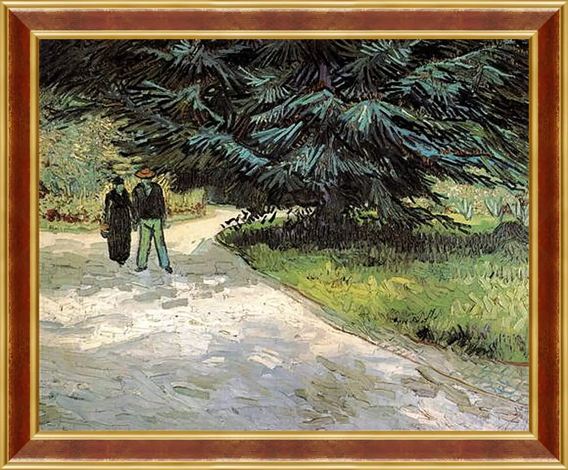 Картина в раме - Public Garden with Couple and Blue Fir Tree The Poet s Garden III. Винсент Ван Гог