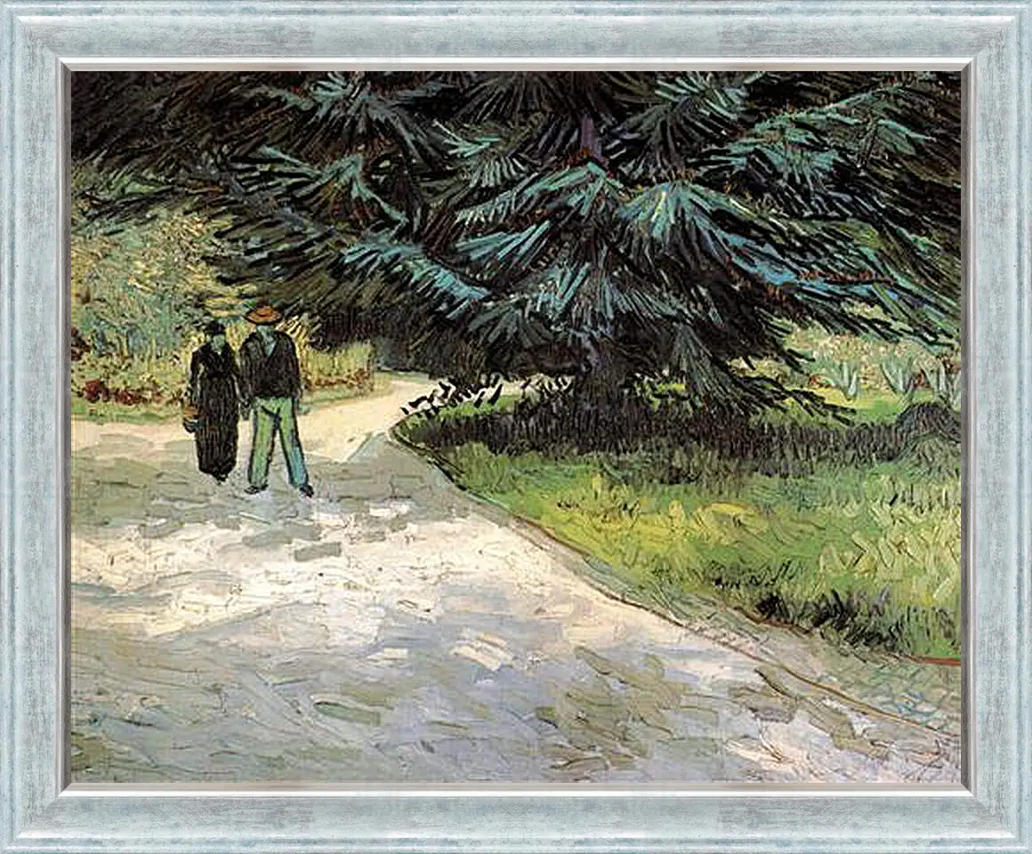 Картина в раме - Public Garden with Couple and Blue Fir Tree The Poet s Garden III. Винсент Ван Гог