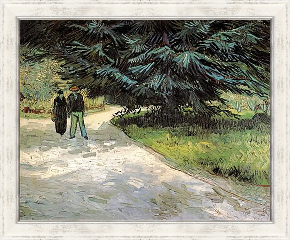 Картина в раме - Public Garden with Couple and Blue Fir Tree The Poet s Garden III. Винсент Ван Гог