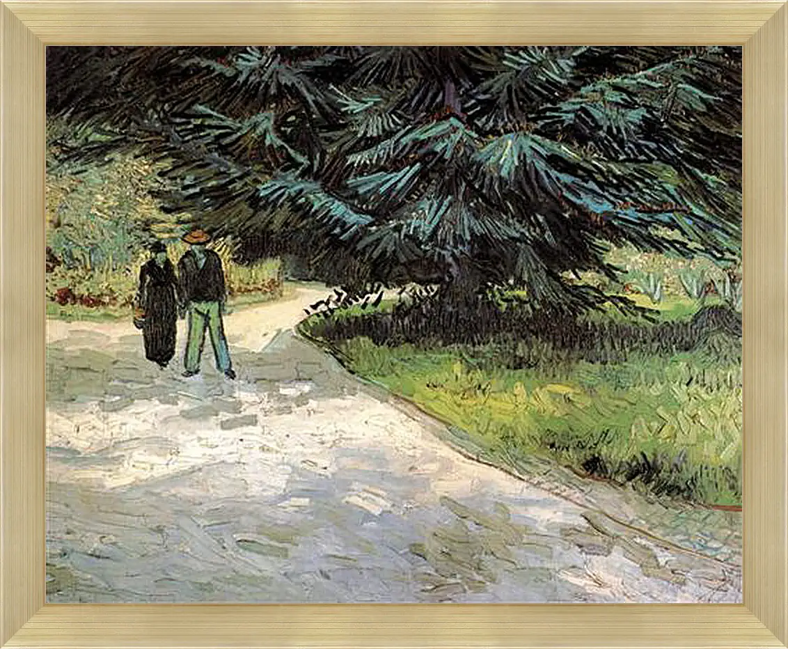 Картина в раме - Public Garden with Couple and Blue Fir Tree The Poet s Garden III. Винсент Ван Гог