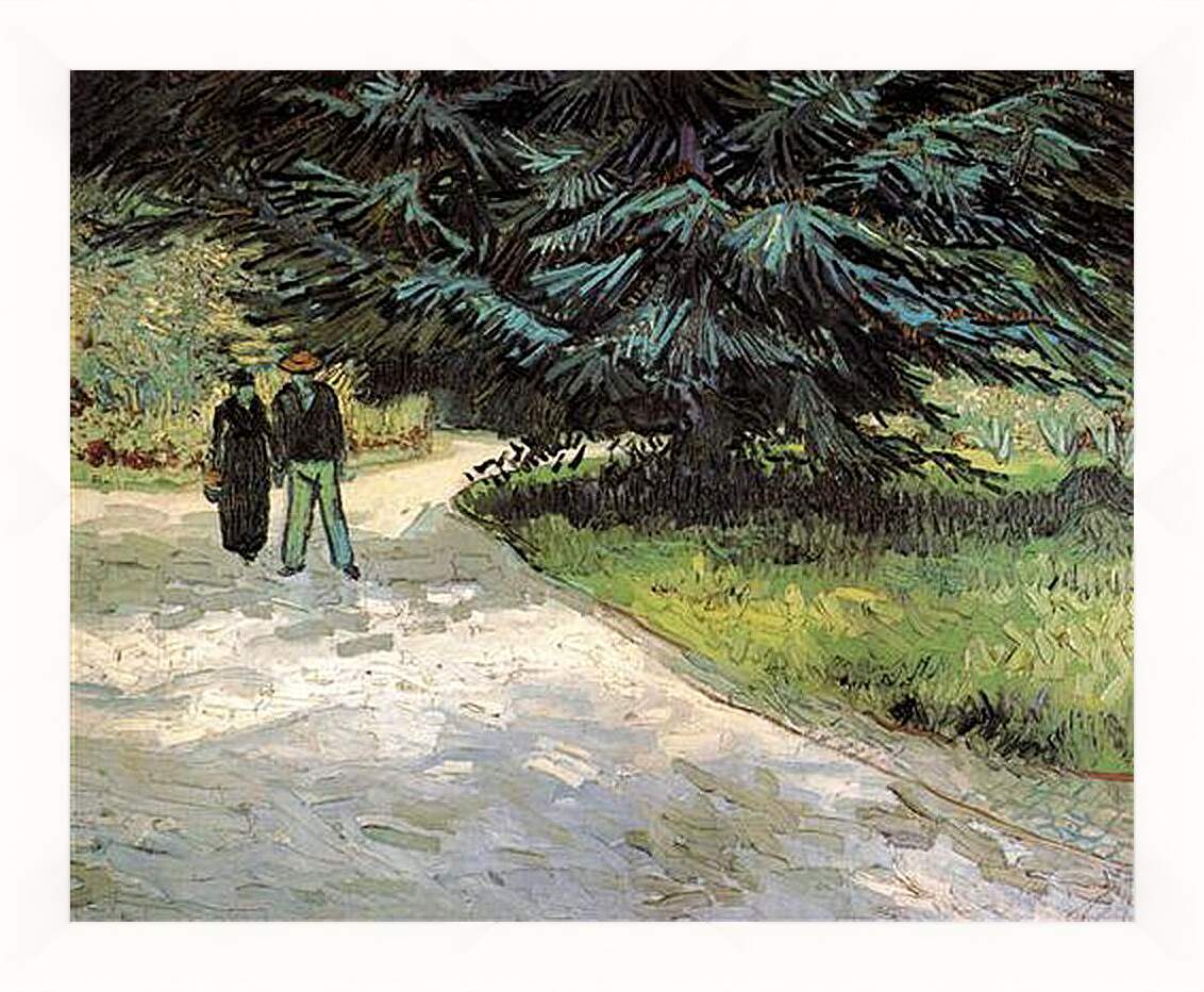 Картина в раме - Public Garden with Couple and Blue Fir Tree The Poet s Garden III. Винсент Ван Гог