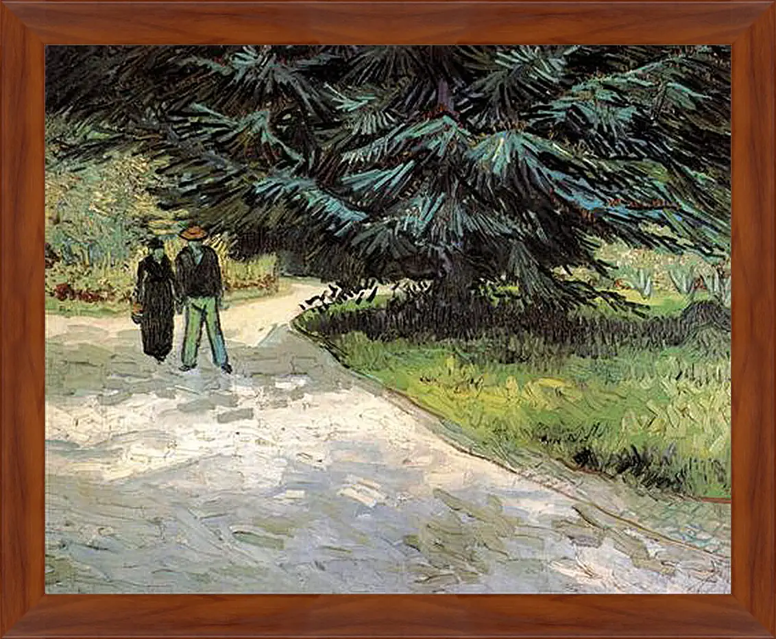 Картина в раме - Public Garden with Couple and Blue Fir Tree The Poet s Garden III. Винсент Ван Гог