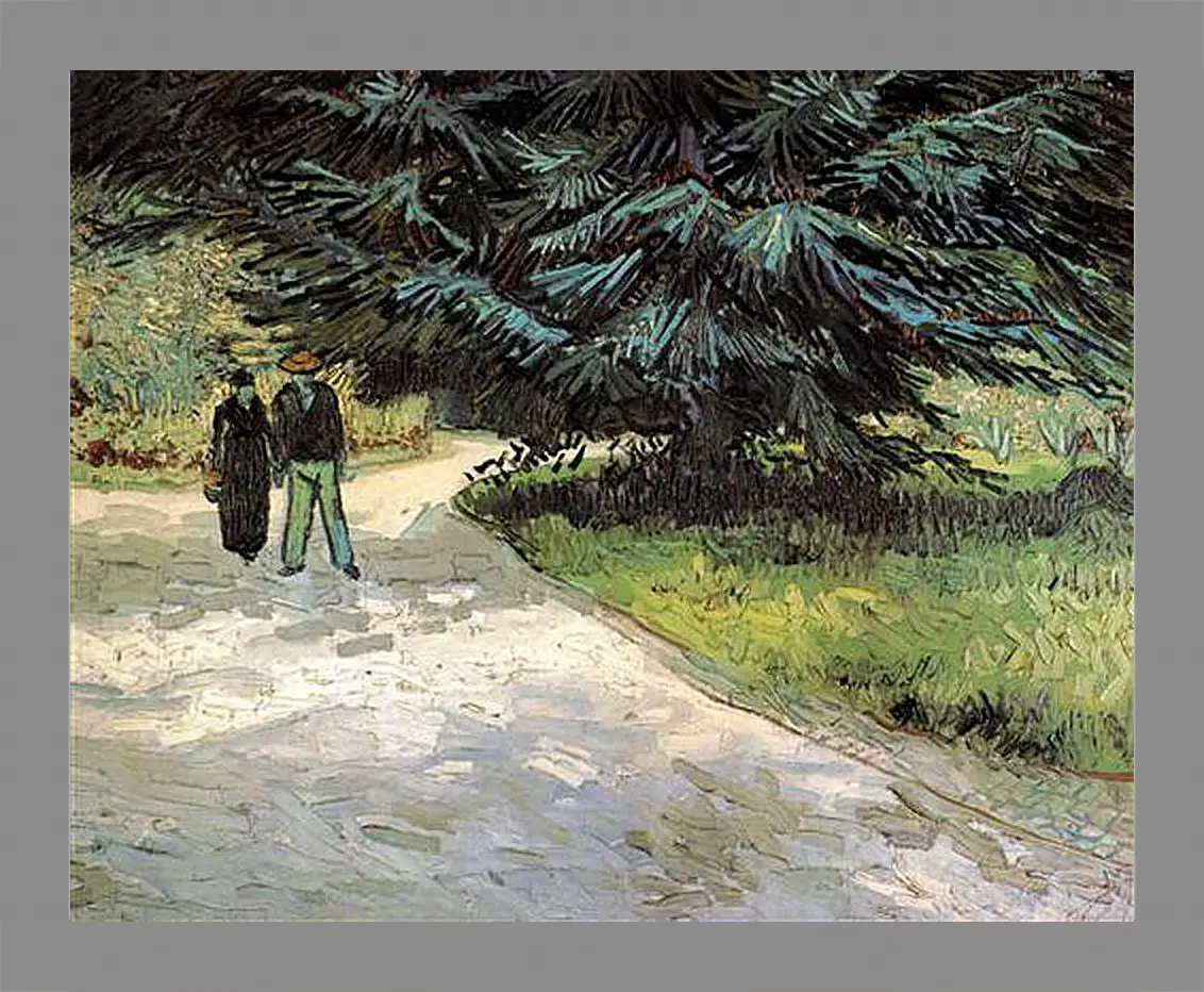 Картина в раме - Public Garden with Couple and Blue Fir Tree The Poet s Garden III. Винсент Ван Гог