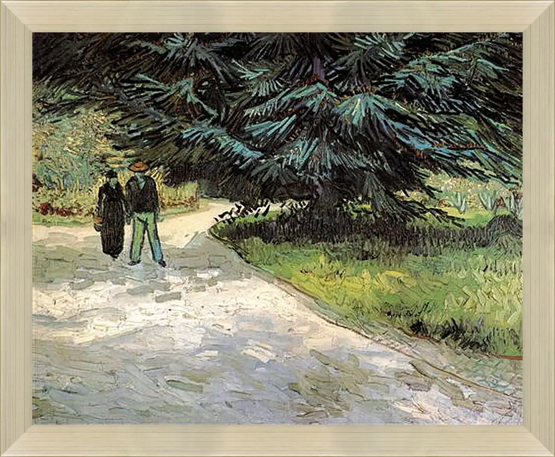 Картина в раме - Public Garden with Couple and Blue Fir Tree The Poet s Garden III. Винсент Ван Гог