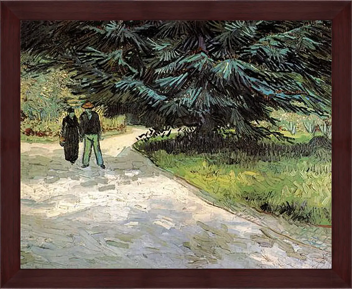 Картина в раме - Public Garden with Couple and Blue Fir Tree The Poet s Garden III. Винсент Ван Гог