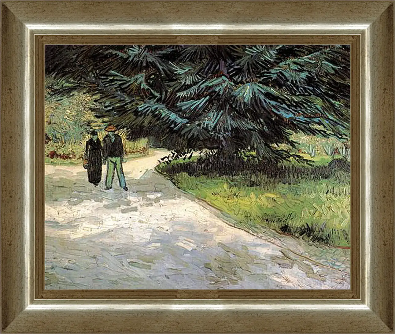 Картина в раме - Public Garden with Couple and Blue Fir Tree The Poet s Garden III. Винсент Ван Гог