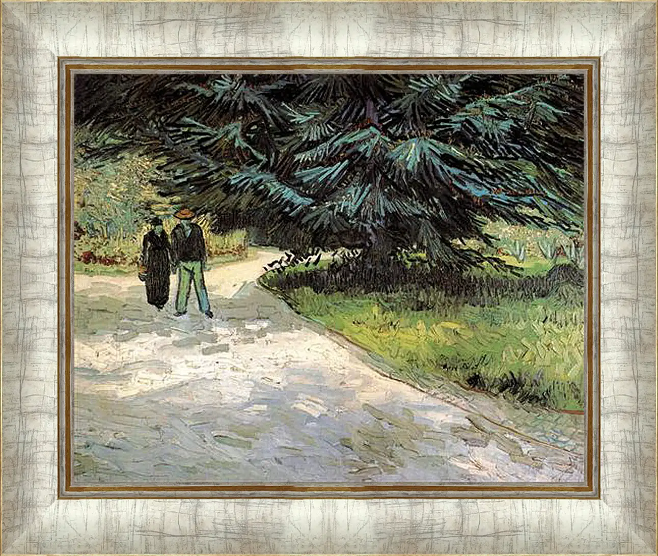 Картина в раме - Public Garden with Couple and Blue Fir Tree The Poet s Garden III. Винсент Ван Гог