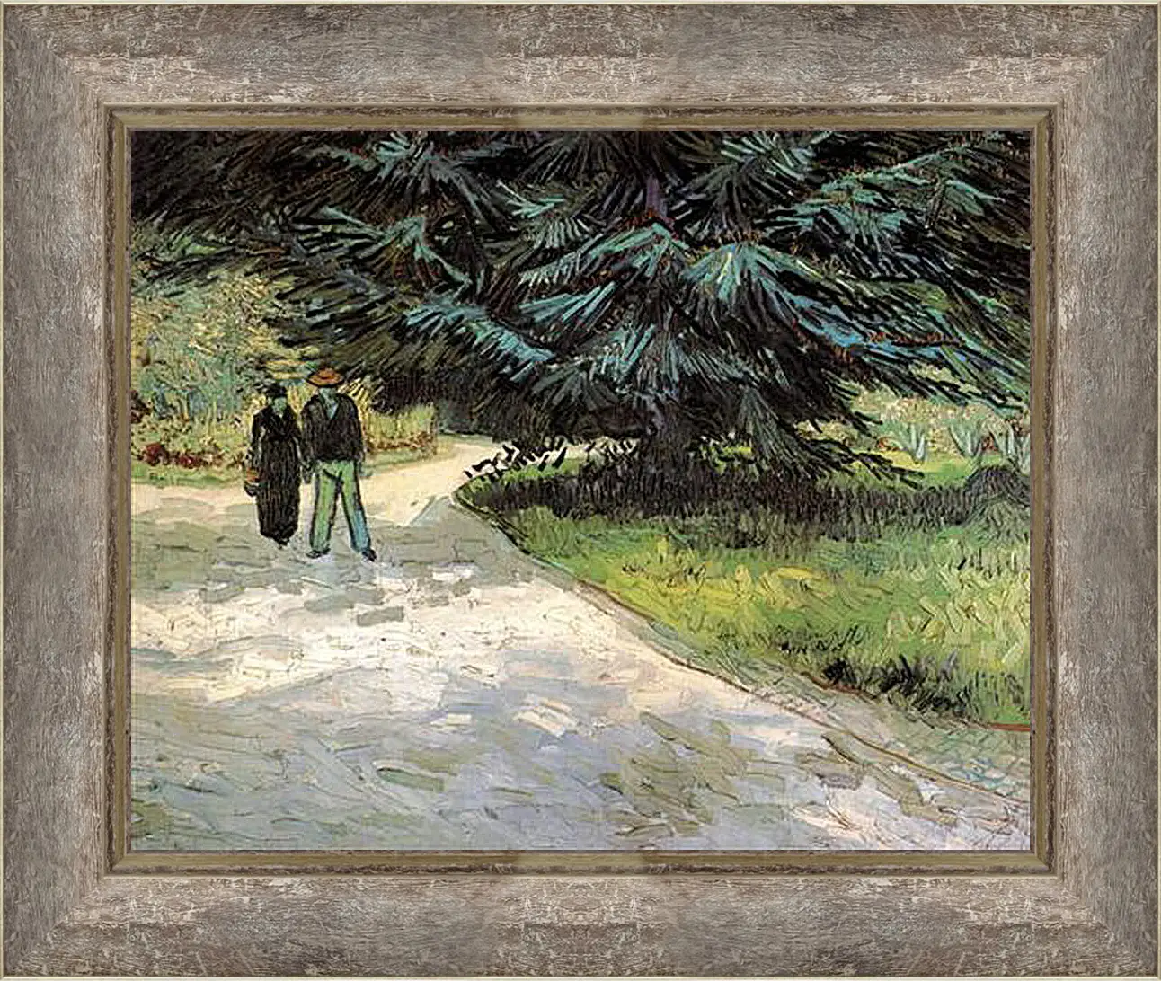 Картина в раме - Public Garden with Couple and Blue Fir Tree The Poet s Garden III. Винсент Ван Гог