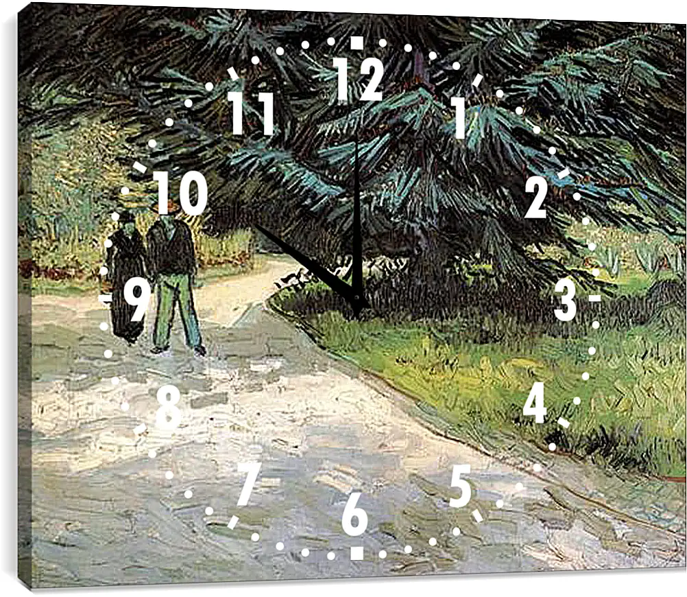 Часы картина - Public Garden with Couple and Blue Fir Tree The Poet s Garden III. Винсент Ван Гог