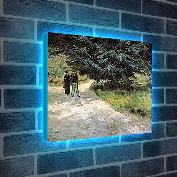 Лайтбокс световая панель - Public Garden with Couple and Blue Fir Tree The Poet s Garden III. Винсент Ван Гог