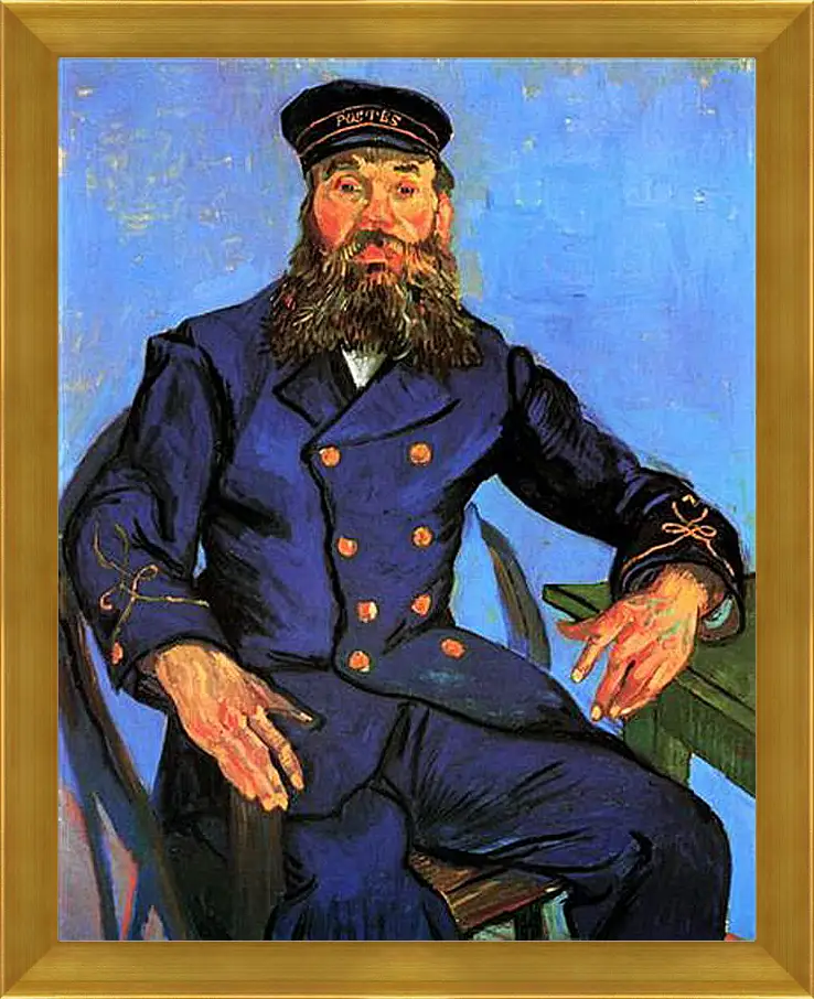 Картина в раме - Portrait of the Postman Joseph Roulin 5. Винсент Ван Гог