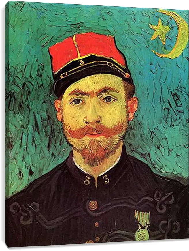 Постер и плакат - Portrait of Milliet, Second Lieutenant of the Zouaves. Винсент Ван Гог