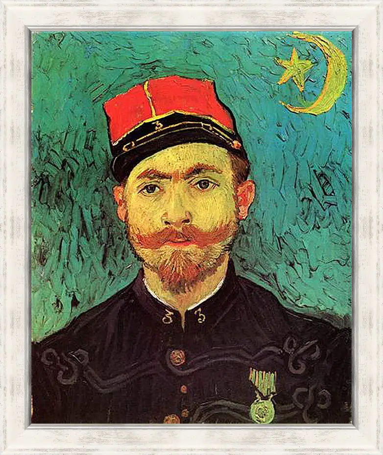 Картина в раме - Portrait of Milliet, Second Lieutenant of the Zouaves. Винсент Ван Гог