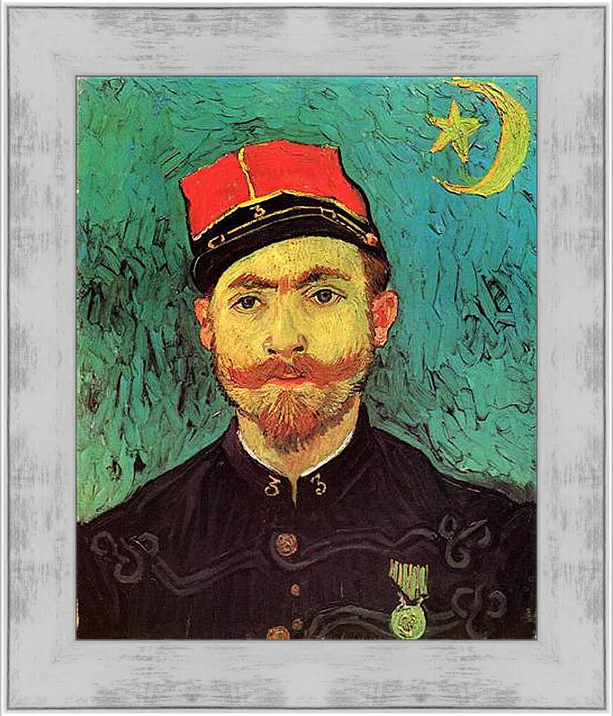 Картина в раме - Portrait of Milliet, Second Lieutenant of the Zouaves. Винсент Ван Гог