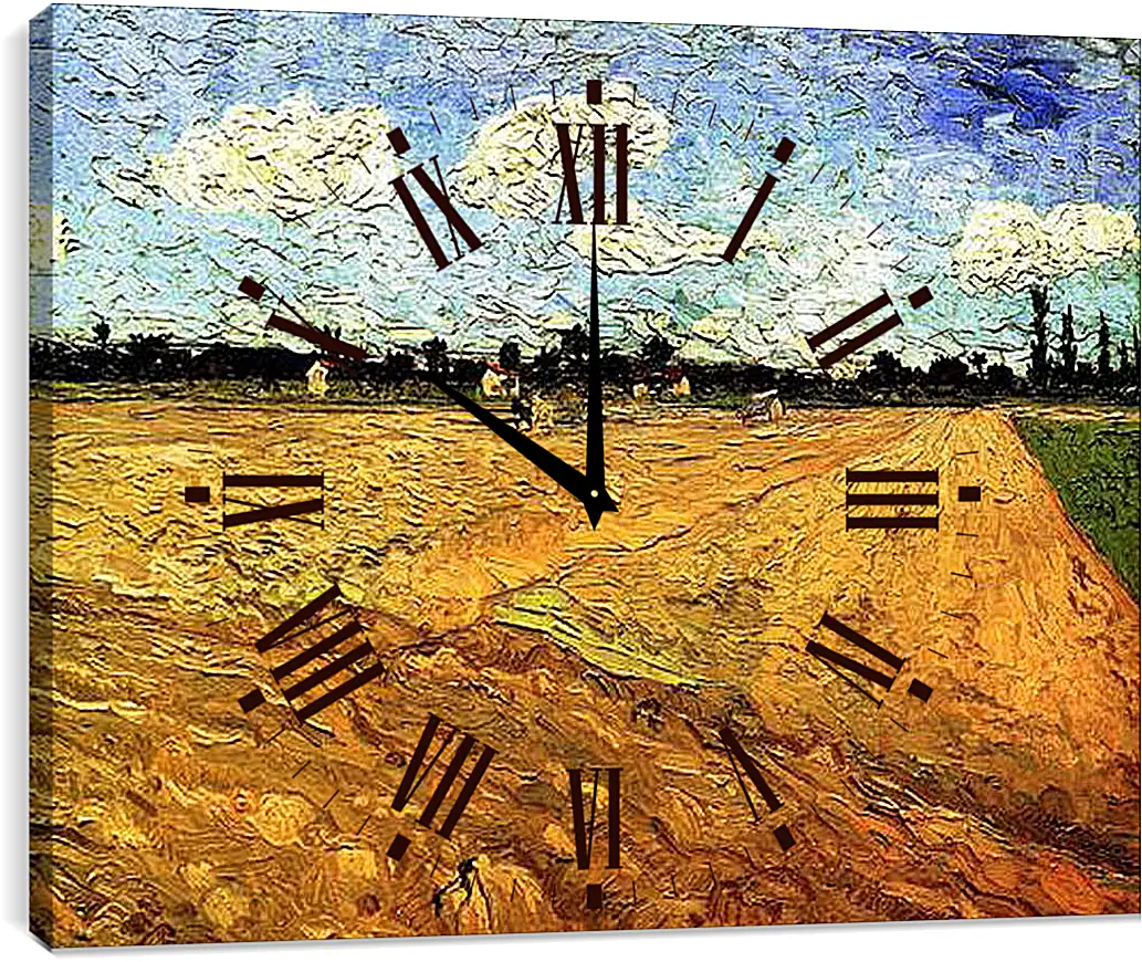 Часы картина - Ploughed Field. Винсент Ван Гог