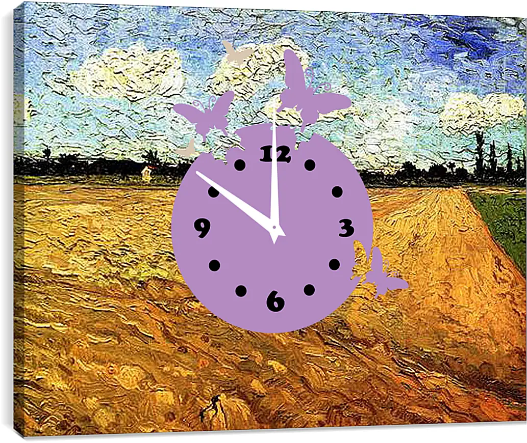 Часы картина - Ploughed Field. Винсент Ван Гог