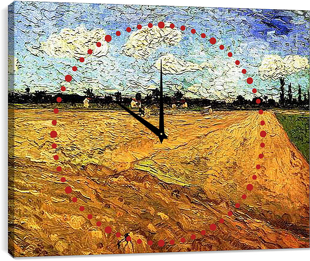 Часы картина - Ploughed Field. Винсент Ван Гог