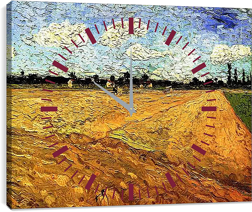 Часы картина - Ploughed Field. Винсент Ван Гог