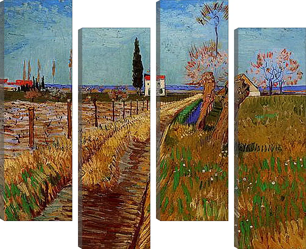 Модульная картина - Path Through a Field with Willows. Винсент Ван Гог