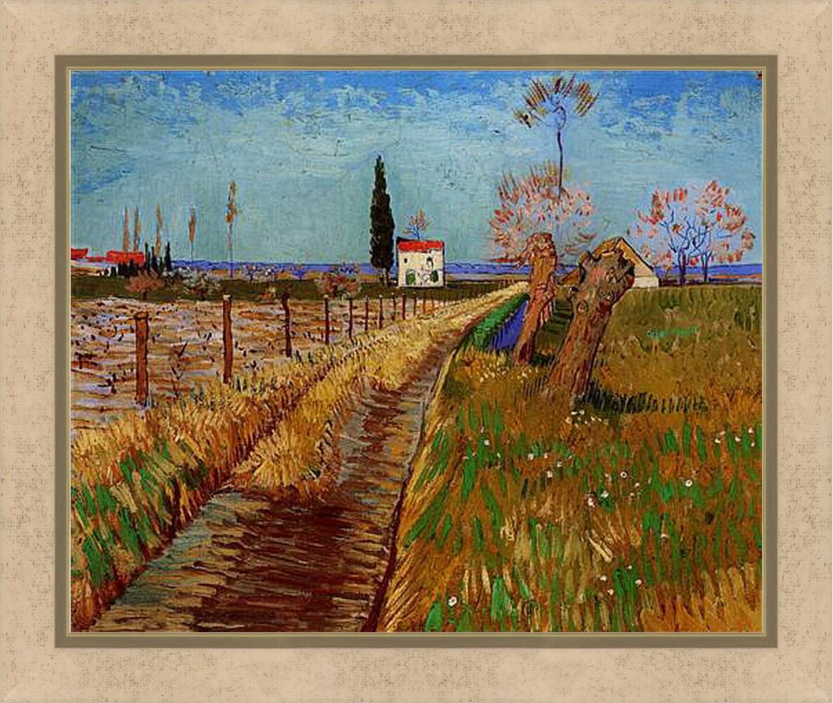 Картина в раме - Path Through a Field with Willows. Винсент Ван Гог