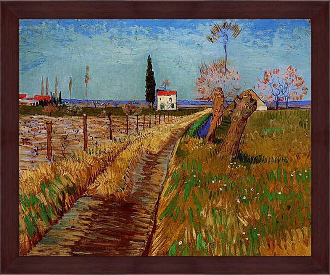 Картина в раме - Path Through a Field with Willows. Винсент Ван Гог