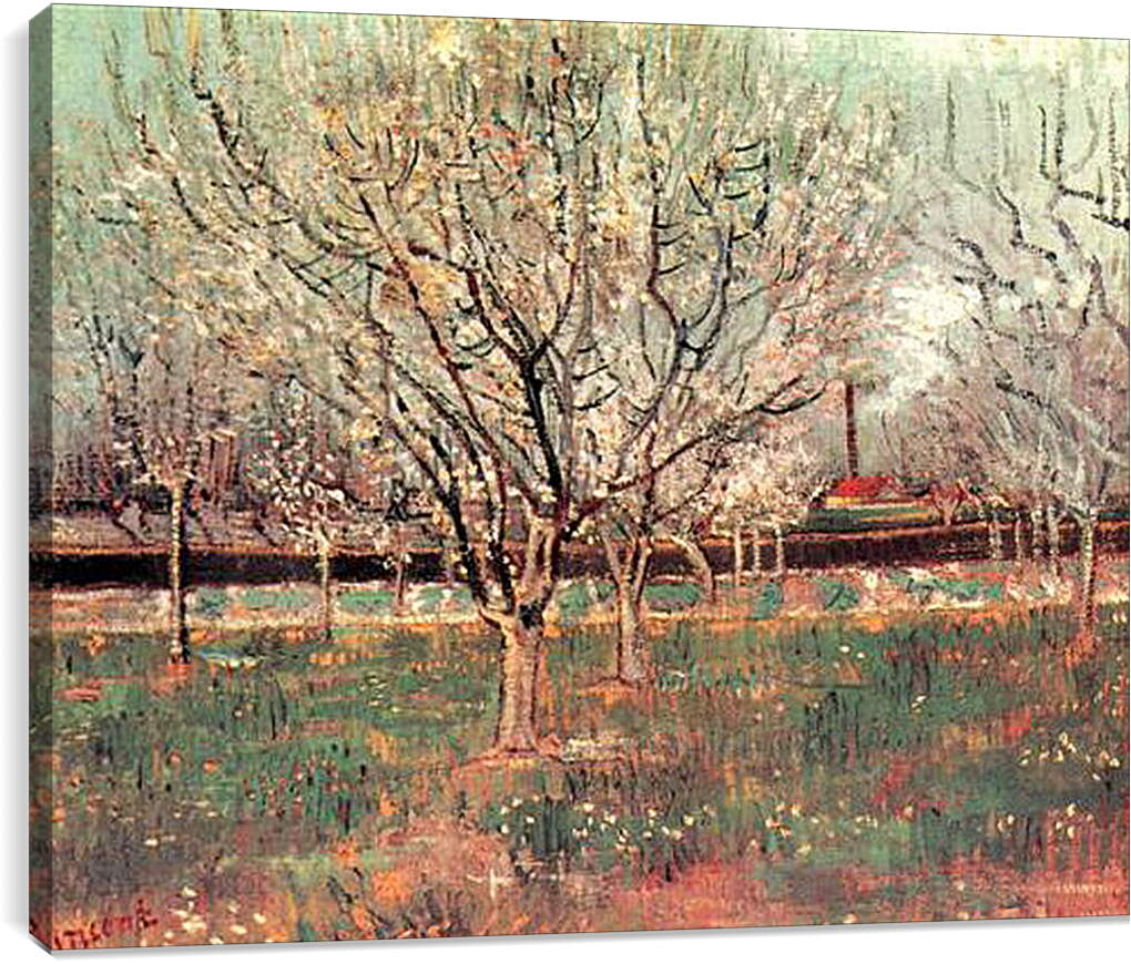 Постер и плакат - Orchard in Blossom Plum Trees. Винсент Ван Гог
