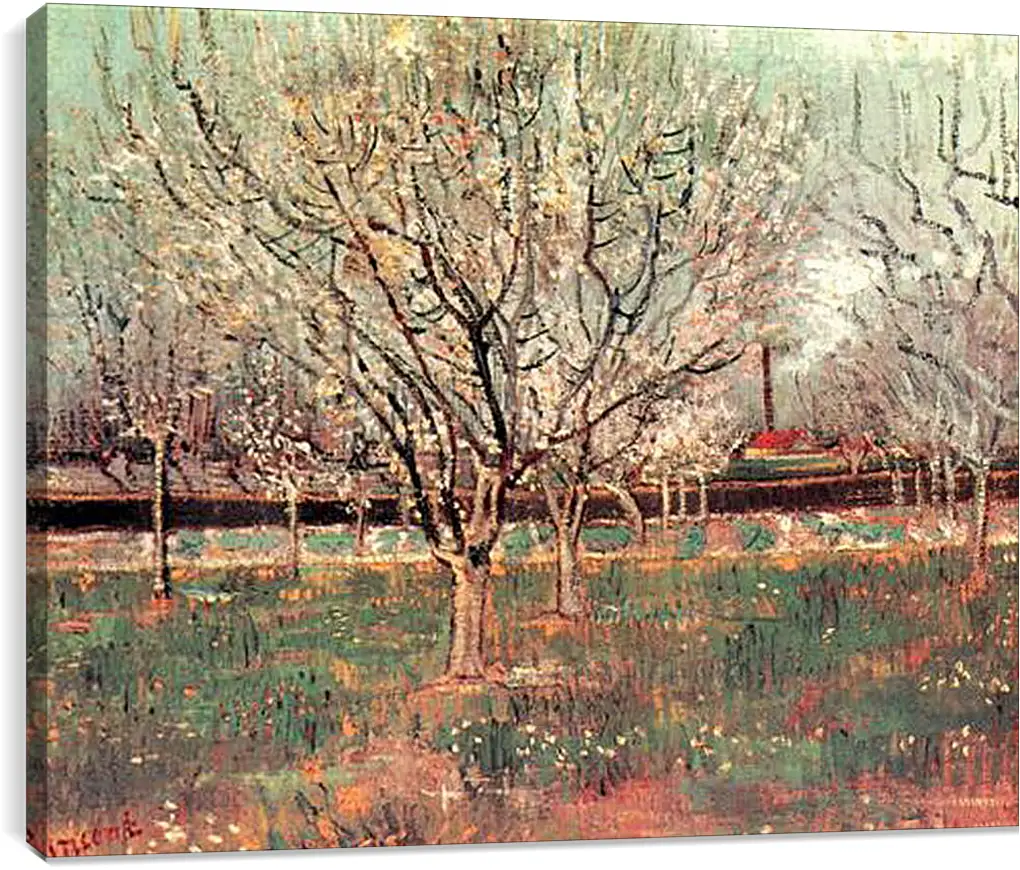 Постер и плакат - Orchard in Blossom Plum Trees. Винсент Ван Гог