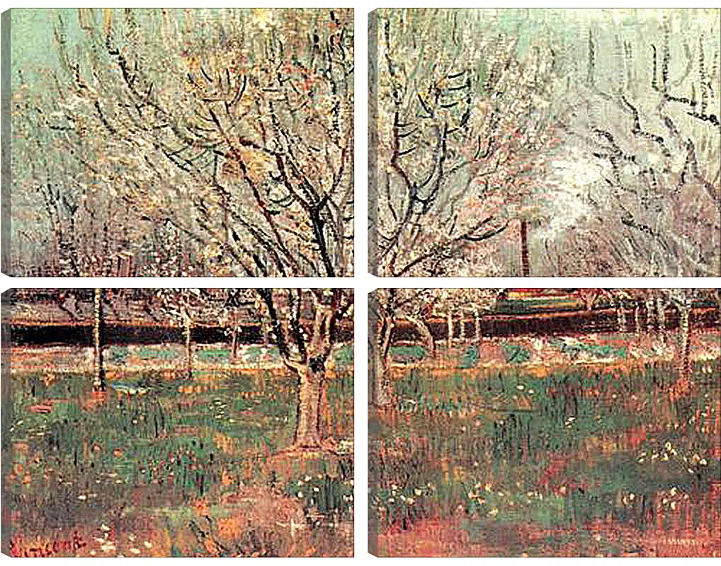 Модульная картина - Orchard in Blossom Plum Trees. Винсент Ван Гог