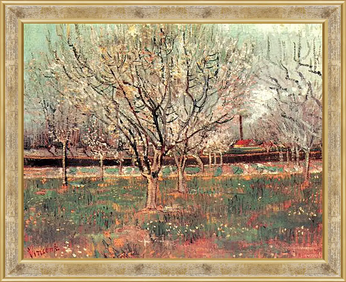 Картина в раме - Orchard in Blossom Plum Trees. Винсент Ван Гог