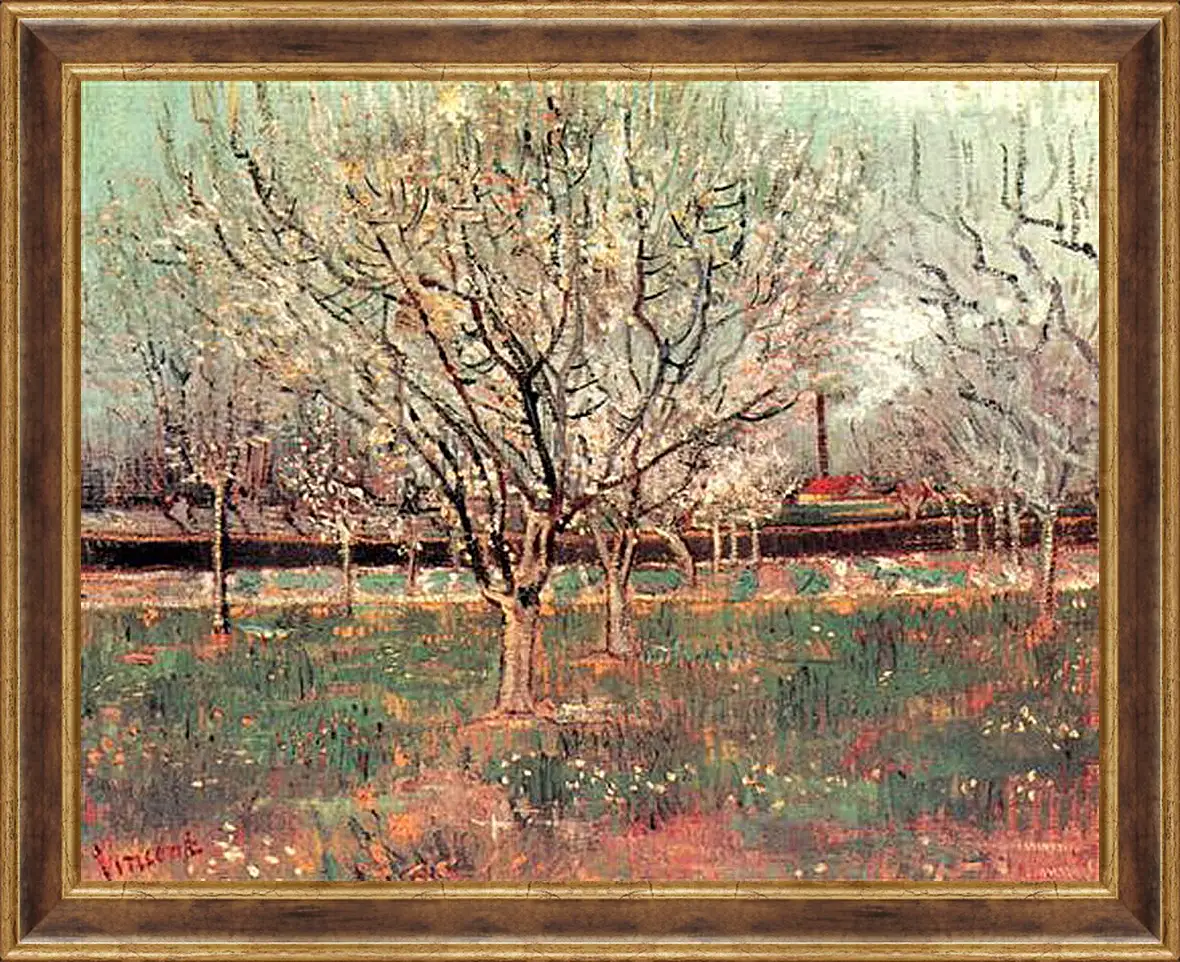 Картина в раме - Orchard in Blossom Plum Trees. Винсент Ван Гог