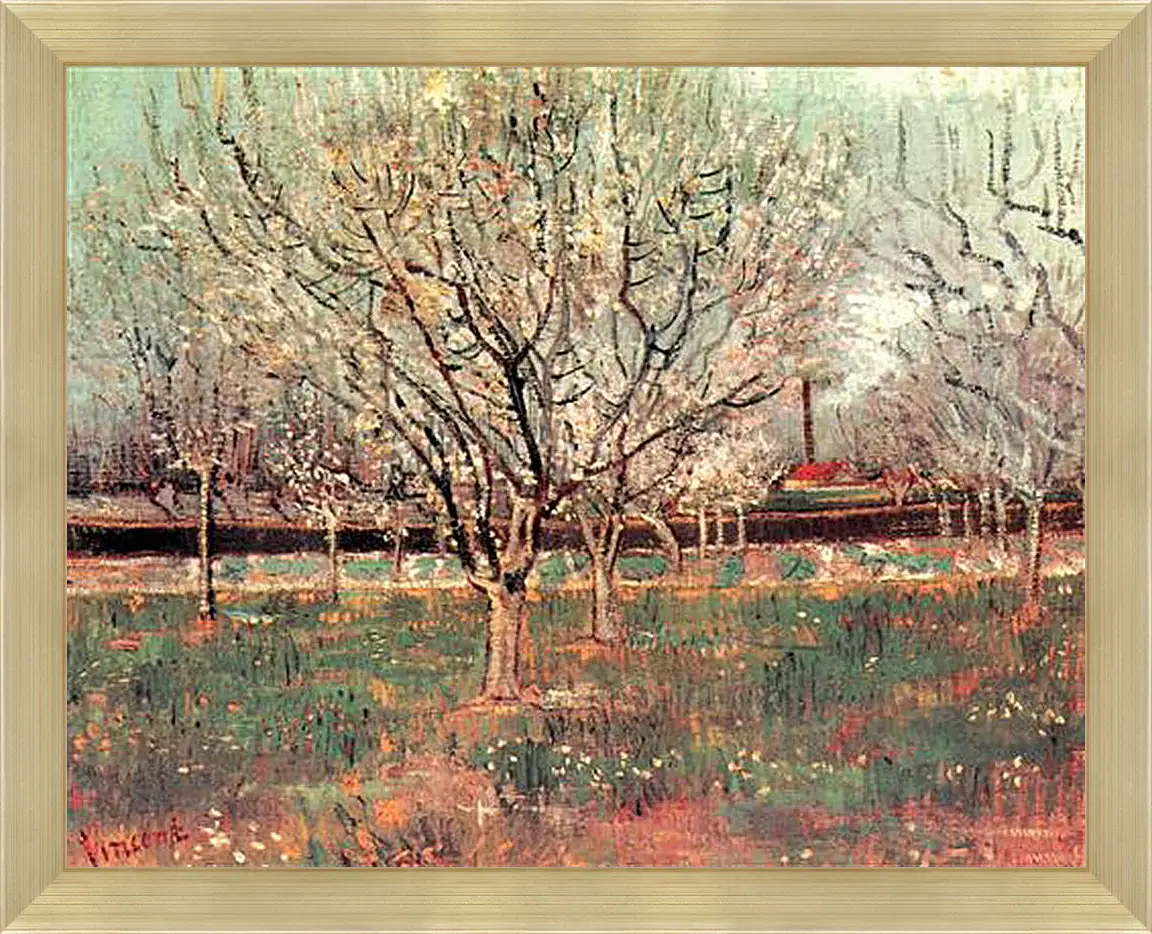 Картина в раме - Orchard in Blossom Plum Trees. Винсент Ван Гог