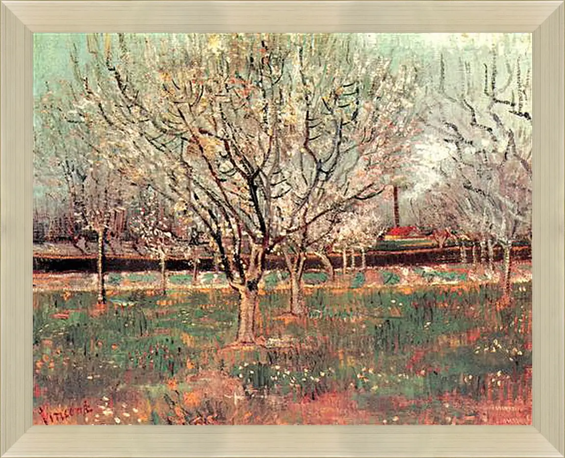 Картина в раме - Orchard in Blossom Plum Trees. Винсент Ван Гог