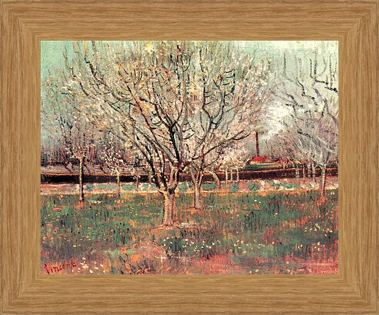 Картина в раме - Orchard in Blossom Plum Trees. Винсент Ван Гог