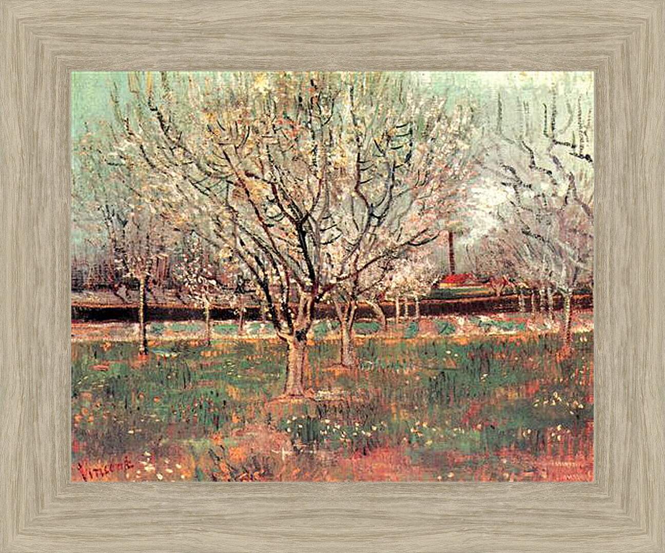 Картина в раме - Orchard in Blossom Plum Trees. Винсент Ван Гог