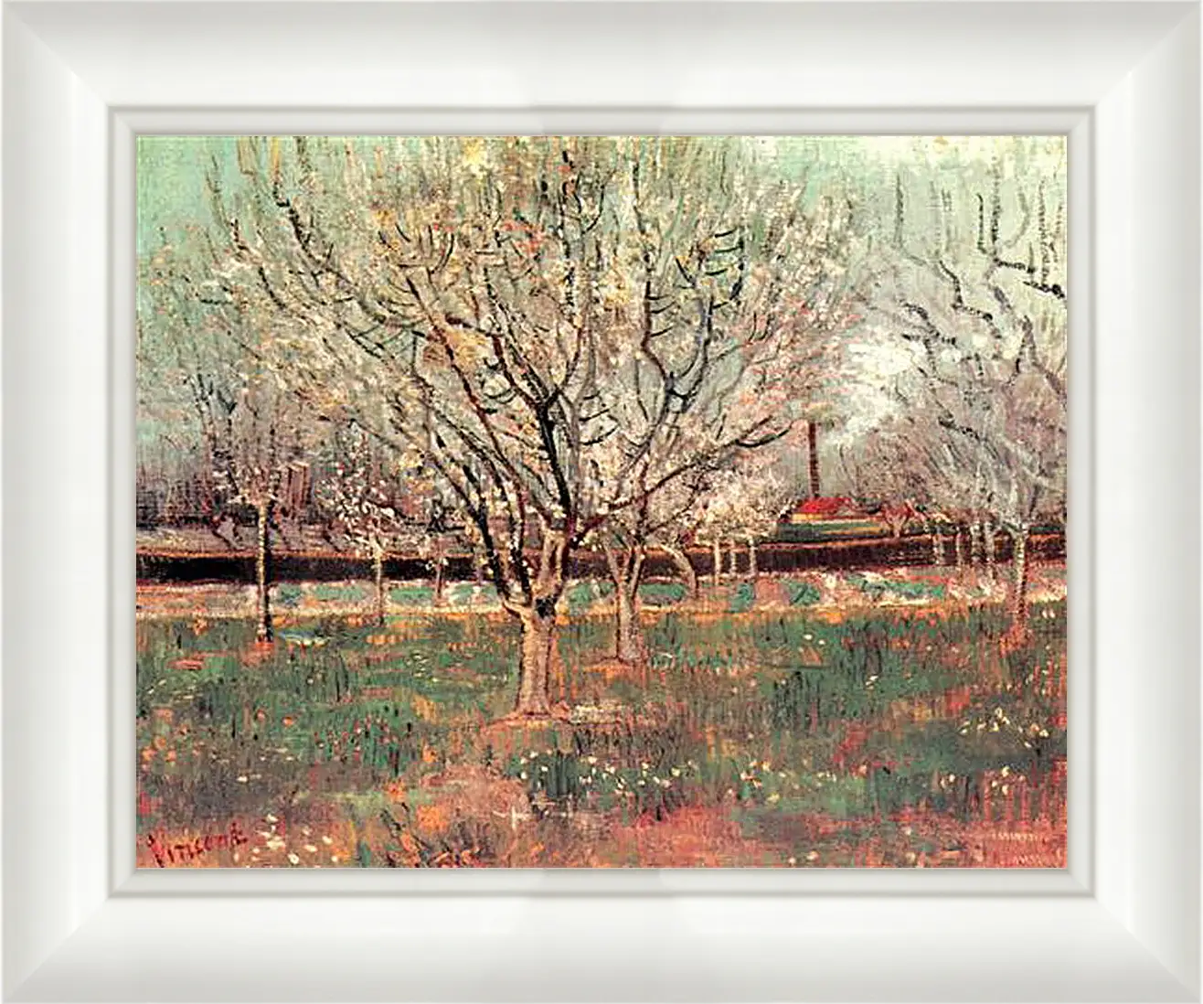 Картина в раме - Orchard in Blossom Plum Trees. Винсент Ван Гог