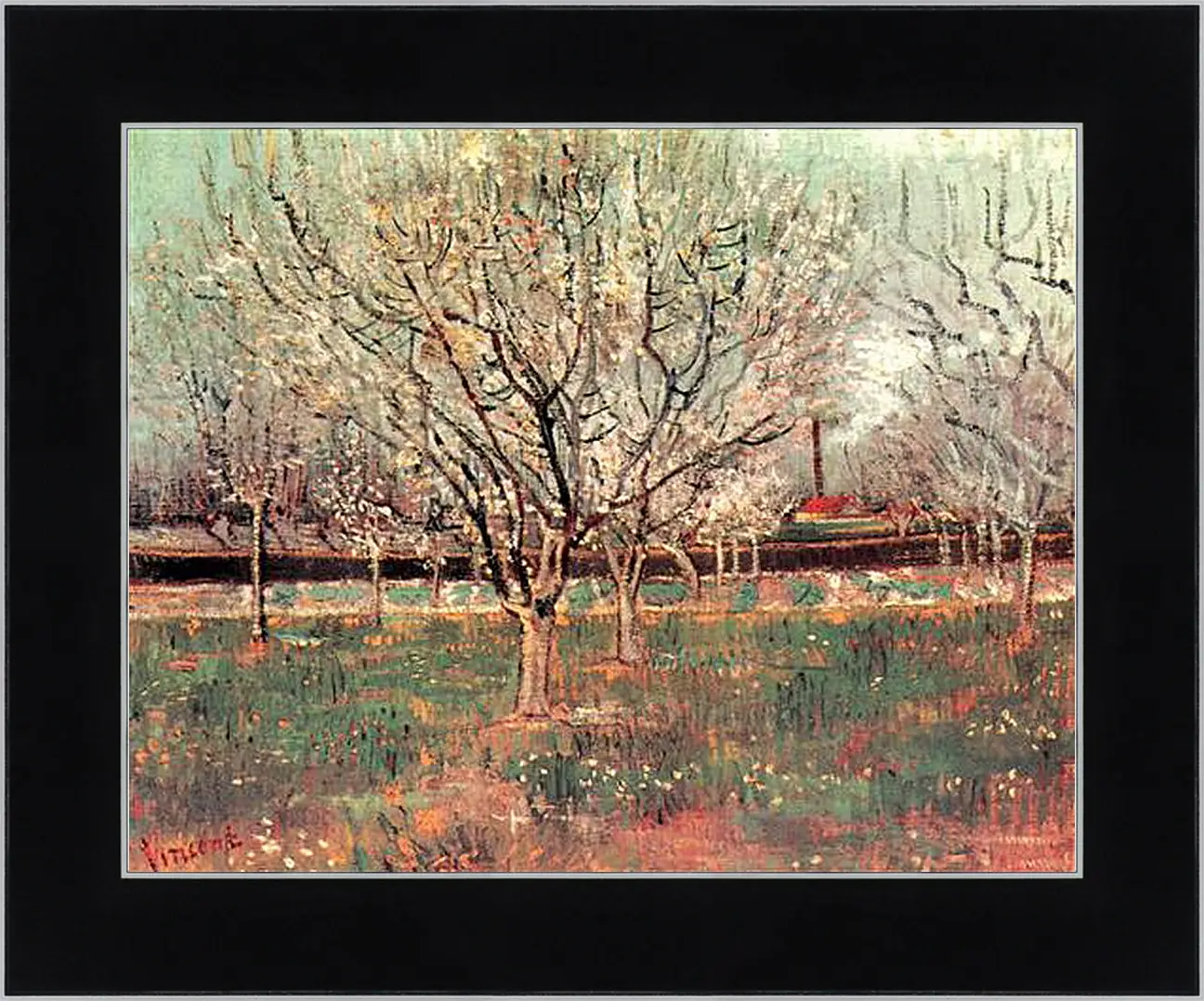 Картина в раме - Orchard in Blossom Plum Trees. Винсент Ван Гог