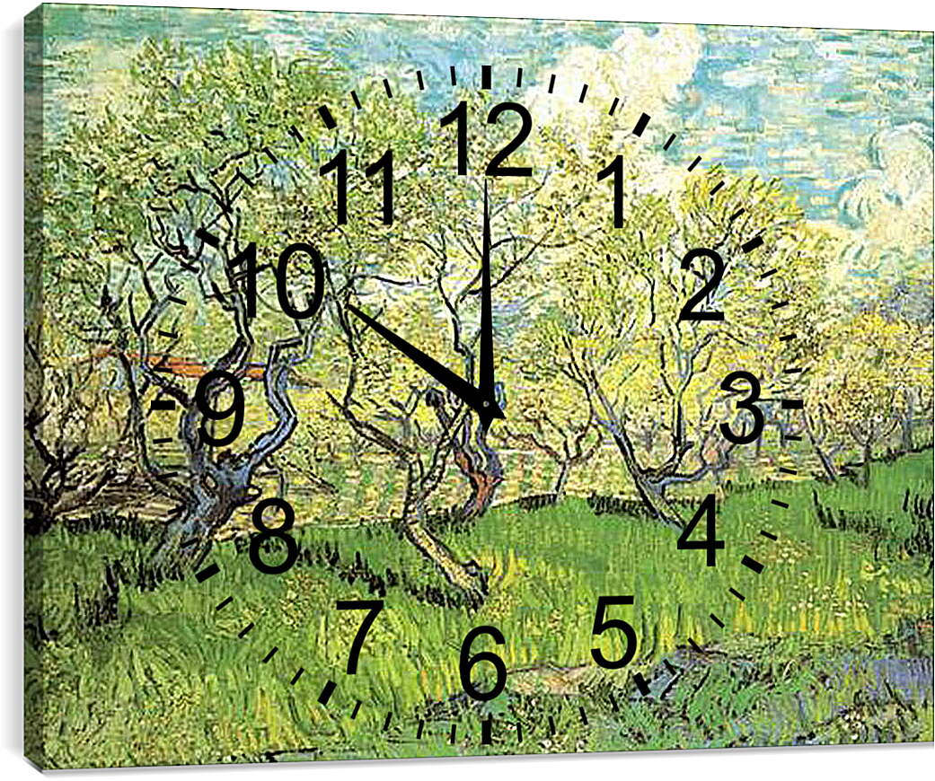 Часы картина - Orchard in Blossom 2. Винсент Ван Гог