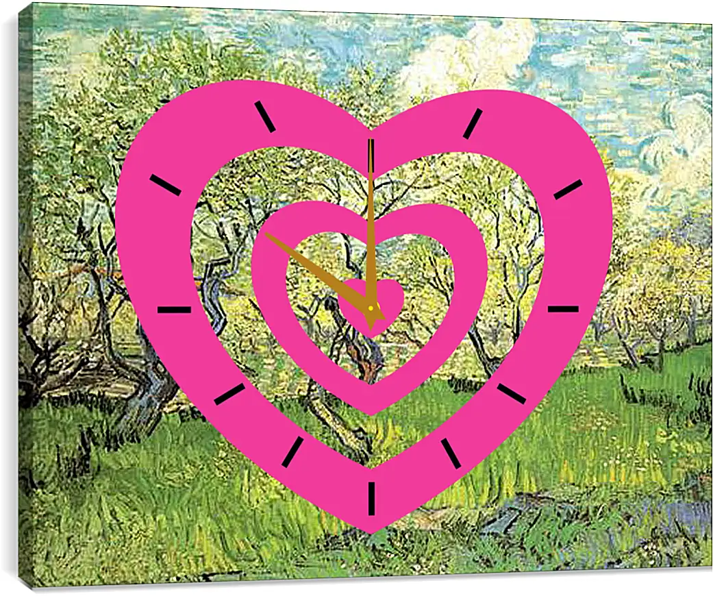 Часы картина - Orchard in Blossom 2. Винсент Ван Гог