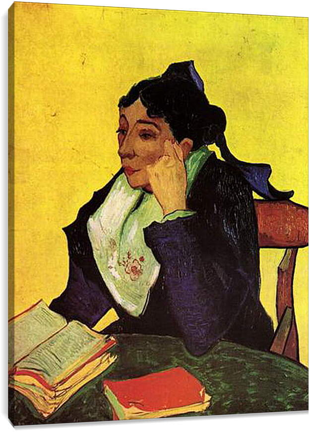 Постер и плакат - L Arlesienne Madame Ginoux with Books. Винсент Ван Гог