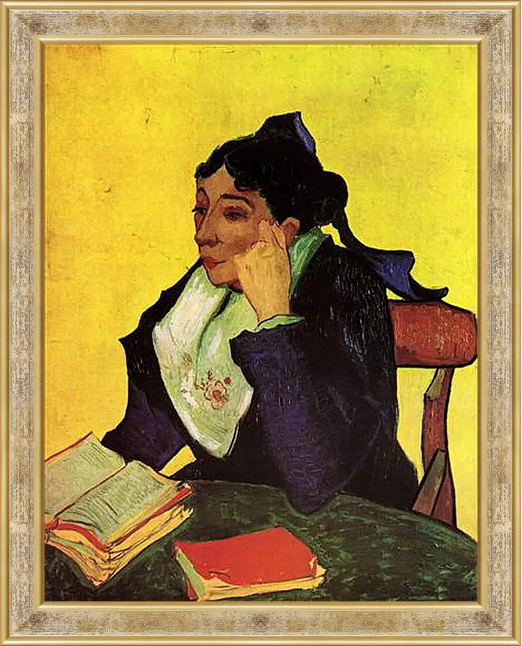 Картина в раме - L Arlesienne Madame Ginoux with Books. Винсент Ван Гог