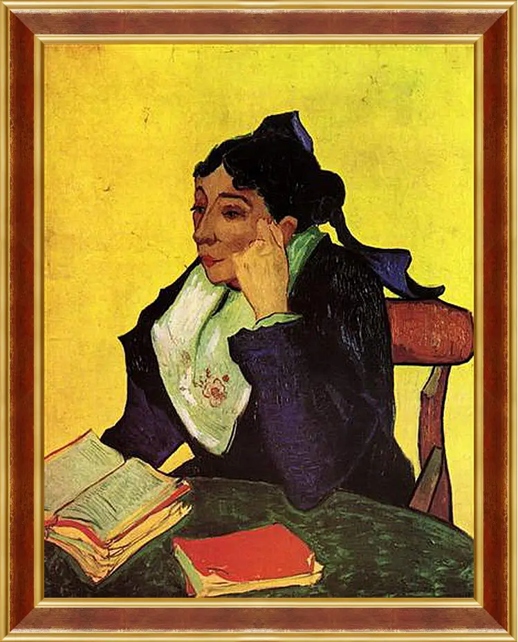 Картина в раме - L Arlesienne Madame Ginoux with Books. Винсент Ван Гог