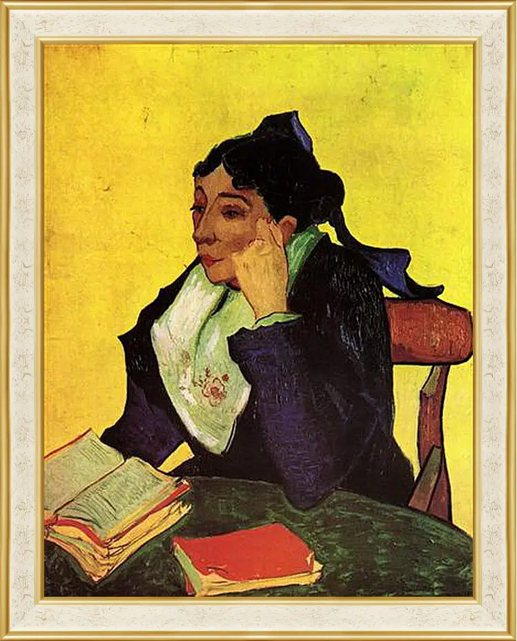 Картина в раме - L Arlesienne Madame Ginoux with Books. Винсент Ван Гог