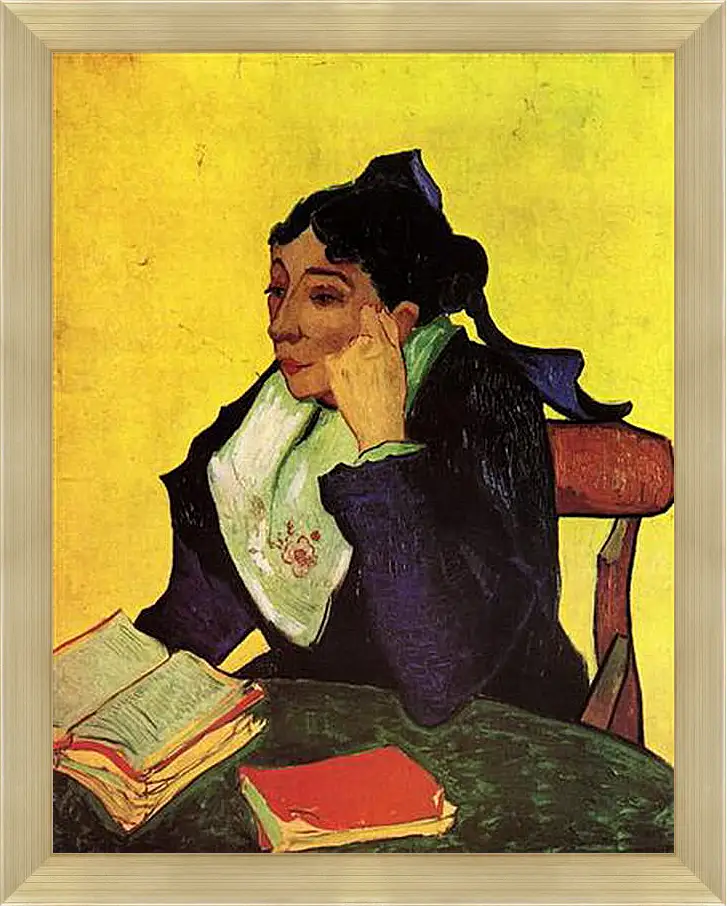 Картина в раме - L Arlesienne Madame Ginoux with Books. Винсент Ван Гог